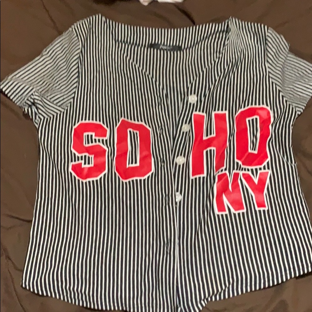 Soho NY button down baseball shirt